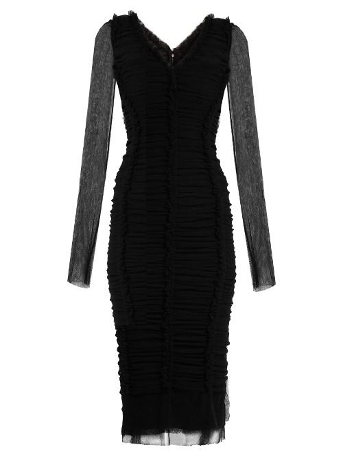Dolce & Gabbana Ruched-tulle Midi Dress