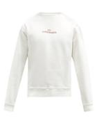 Matchesfashion.com Maison Margiela - Logo-embroidered Cotton-jersey Sweatshirt - Mens - White