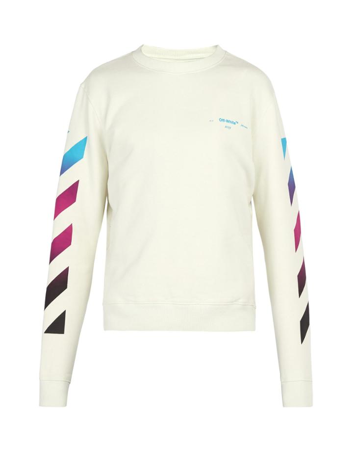Off-white Diagonal Gradient Print Cotton-jersey Sweatshirt