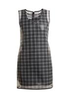 Helmut Lang Round-neck Checked Semi-sheer Dress