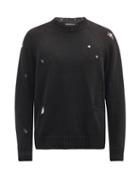 Matchesfashion.com Undercover - Side-zip Distressed Sweater - Mens - Black