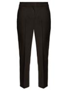 Matchesfashion.com Alexander Mcqueen - High Rise Slim Leg Cropped Wool Trousers - Womens - Black