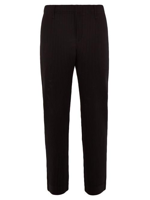 Matchesfashion.com Homme Pliss Issey Miyake - Pleated Straight Leg Trousers - Mens - Black