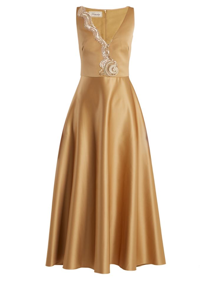 Temperley London Waterlily Crystal-embellished Satin Dress