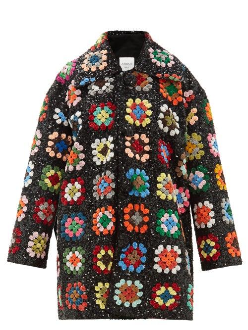 Matchesfashion.com Ashish - Sequinned Patchwork Crochet Blanket Coat - Womens - Multi
