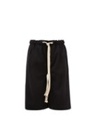 Matchesfashion.com Loewe - Drawstring Wool Twill Shorts - Mens - Black
