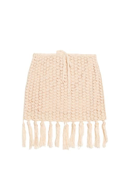 Anna Kosturova Tassel-hemline Crochet Skirt