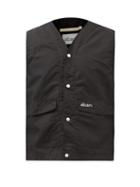Albam - Liner Logo-embroidered Gabardine Gilet - Mens - Black