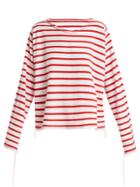 Mm6 Maison Margiela Breton-stripe Step-hem Top