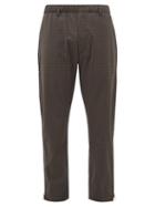 Matchesfashion.com Prada - Zipped Seam Checked Wool Blend Track Pants - Mens - Multi