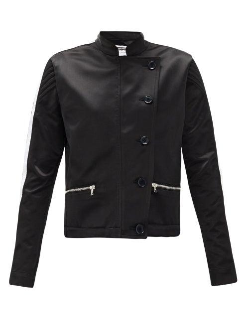 Matchesfashion.com Bolt X Edie - Scramble Side-stripe Upcycled Cotton-satin Jacket - Womens - Black