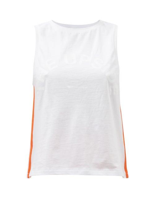 The Upside - Roller Sarah Logo-print Striped Jersey Tank Top - Womens - White