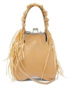 Matchesfashion.com Simone Rocha - Faux Raffia-trimmed Leather Handbag - Womens - Beige