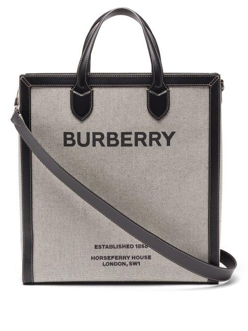 Matchesfashion.com Burberry - Kane Horseferry-logo Cotton-canvas Tote - Mens - Black