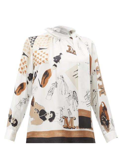 Matchesfashion.com Max Mara - Riccio Blouse - Womens - White Multi