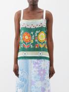 Renata Brenha - Tropicalia Floral-print Cotton Top - Womens - Multi