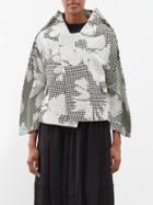 Comme Des Garons Comme Des Garons - Floral Wool-jacquard Jacket - Womens - Black White