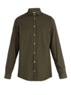 Matchesfashion.com Massimo Alba - Long Sleeved Cotton Blend Shirt - Mens - Green