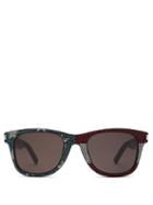 Matchesfashion.com Saint Laurent - Crystal Embellished D Frame Acetate Sunglasses - Mens - Black