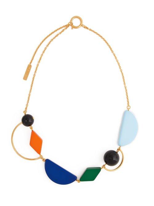 Matchesfashion.com Marni - Geometric Resin And Metal Necklace - Womens - Multi