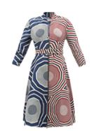 Charles Jeffrey Loverboy - A-line Geometric-print Canvas Mini Dress - Womens - Blue Multi