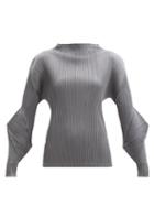 Pleats Please Issey Miyake - Blast Structured Technical-pleated Top - Womens - Grey