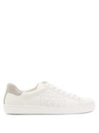 Matchesfashion.com Gucci - Ace Gg-perforated Leather Trainers - Mens - White