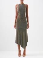 Alexandre Vauthier - Crystal-embellished Halterneck Jersey Dress - Womens - Yellow