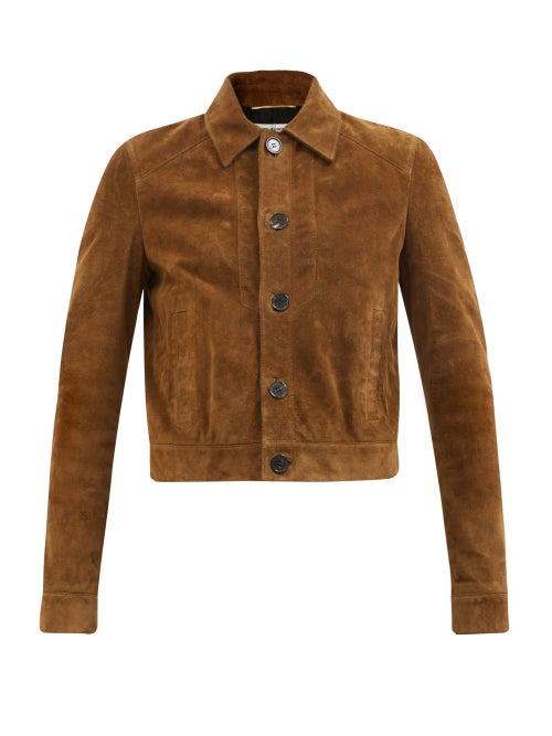 Saint Laurent - Suede Jacket - Womens - Camel