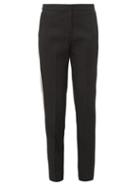Matchesfashion.com Burberry - Hanover Tailored Satin Stripe Wool Trousers - Womens - Black White
