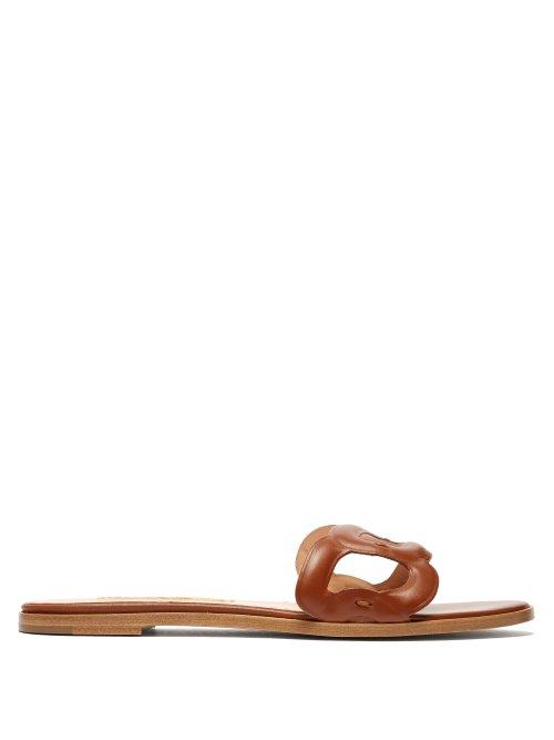 Matchesfashion.com Rupert Sanderson - Annabel Leather Slides - Womens - Tan