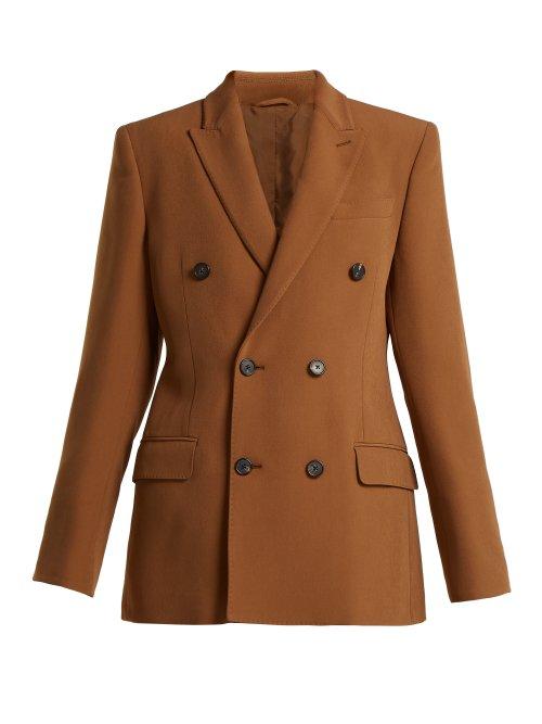 Matchesfashion.com Connolly - Crepe Double Breasted Tailored Jacket - Womens - Brown