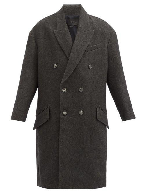 Matchesfashion.com Isabel Marant - Idalia Double-breasted Wool-blend Coat - Womens - Grey