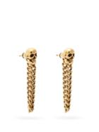 Matchesfashion.com Alexander Mcqueen - Skull Chain-link Drop Earrings - Womens - Gold