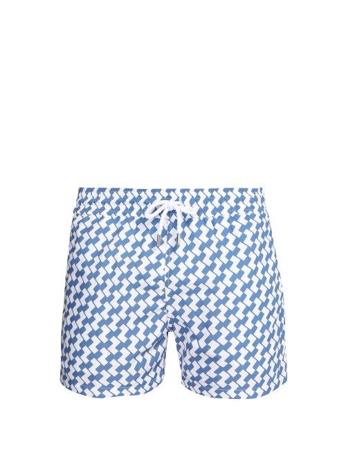 Matchesfashion.com Frescobol Carioca - Copacabana Print Swim Shorts - Mens - Blue