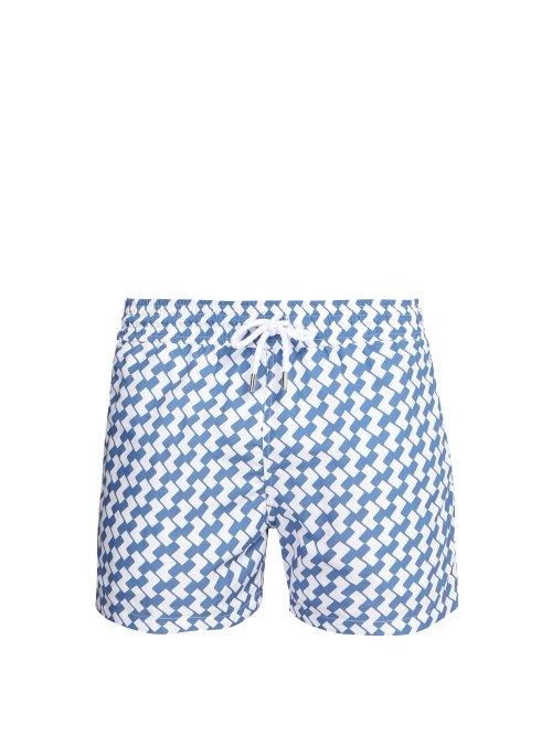 Matchesfashion.com Frescobol Carioca - Copacabana Print Swim Shorts - Mens - Blue