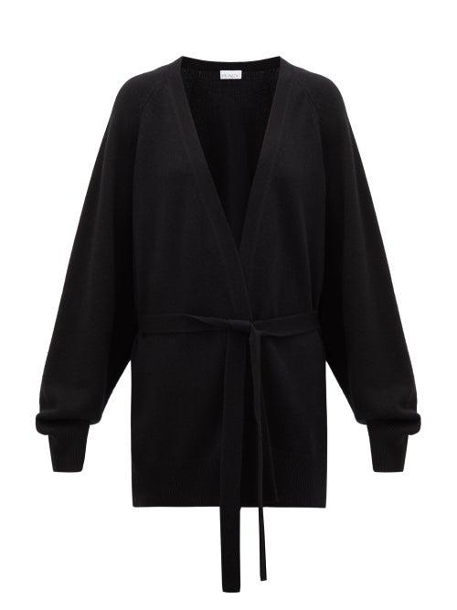 Matchesfashion.com Raey - Shawl Belted Cashmere Cardigan - Womens - Black