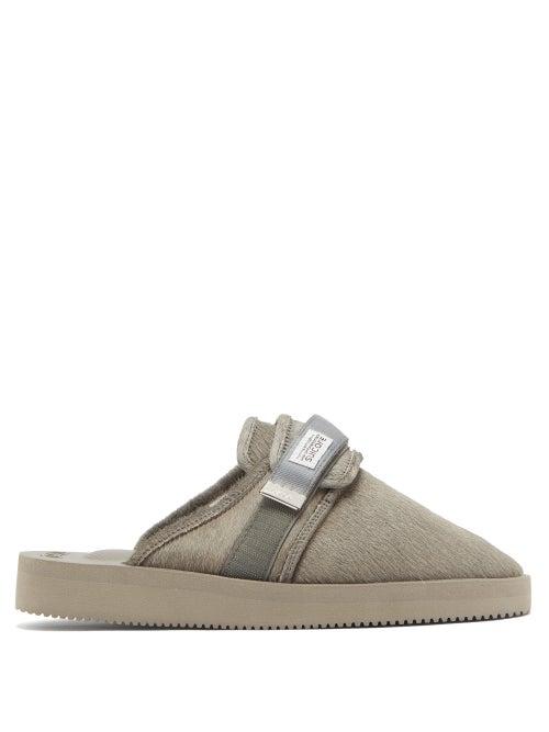 Matchesfashion.com Suicoke - Zavo Vhl Calf Hair Slides - Mens - Grey