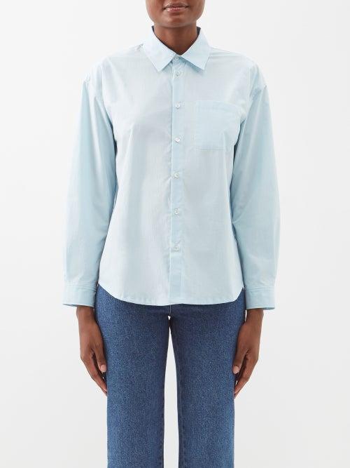 A.p.c. - Boyfriend Cotton-poplin Shirt - Womens - Light Blue