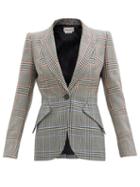 Matchesfashion.com Alexander Mcqueen - Glen-check Wool-twill Suit Jacket - Womens - Grey Multi