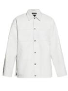 Matchesfashion.com Balenciaga - Logo Embroidered Leather Jacket - Mens - White