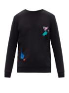 Matchesfashion.com Paul Smith - Brushstroke Embroidered Cotton-blend Sweatshirt - Mens - Black