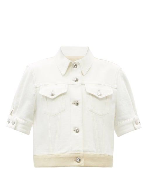 Chlo - Short-sleeved Two-toned Denim Jacket - Womens - White