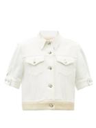 Chlo - Short-sleeved Two-toned Denim Jacket - Womens - White