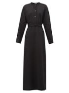 Matchesfashion.com Katharine Hamnett London - Kath Belted Wool Maxi Dress - Womens - Black