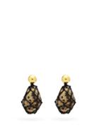 Matchesfashion.com Bottega Veneta - 18kt Gold-vermeil Drop Earrings - Womens - Black White