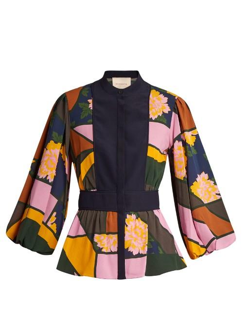Roksanda Floral-print Elcet Silk-chiffon Blouse