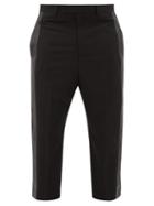 Matchesfashion.com Rick Owens - Astaires Cropped Side-stripe Crepe Trousers - Mens - Black