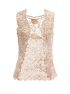 Matchesfashion.com Mimi Prober - Antionette Upcycled Cotton-lace Top - Womens - Light Pink