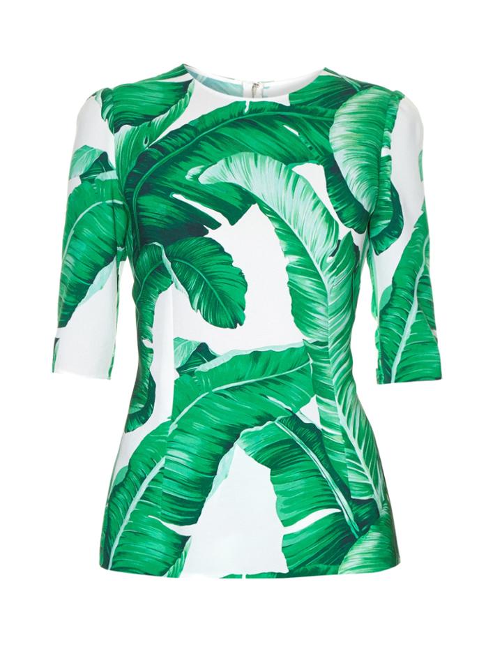 Dolce & Gabbana Banana Leaf-print Top
